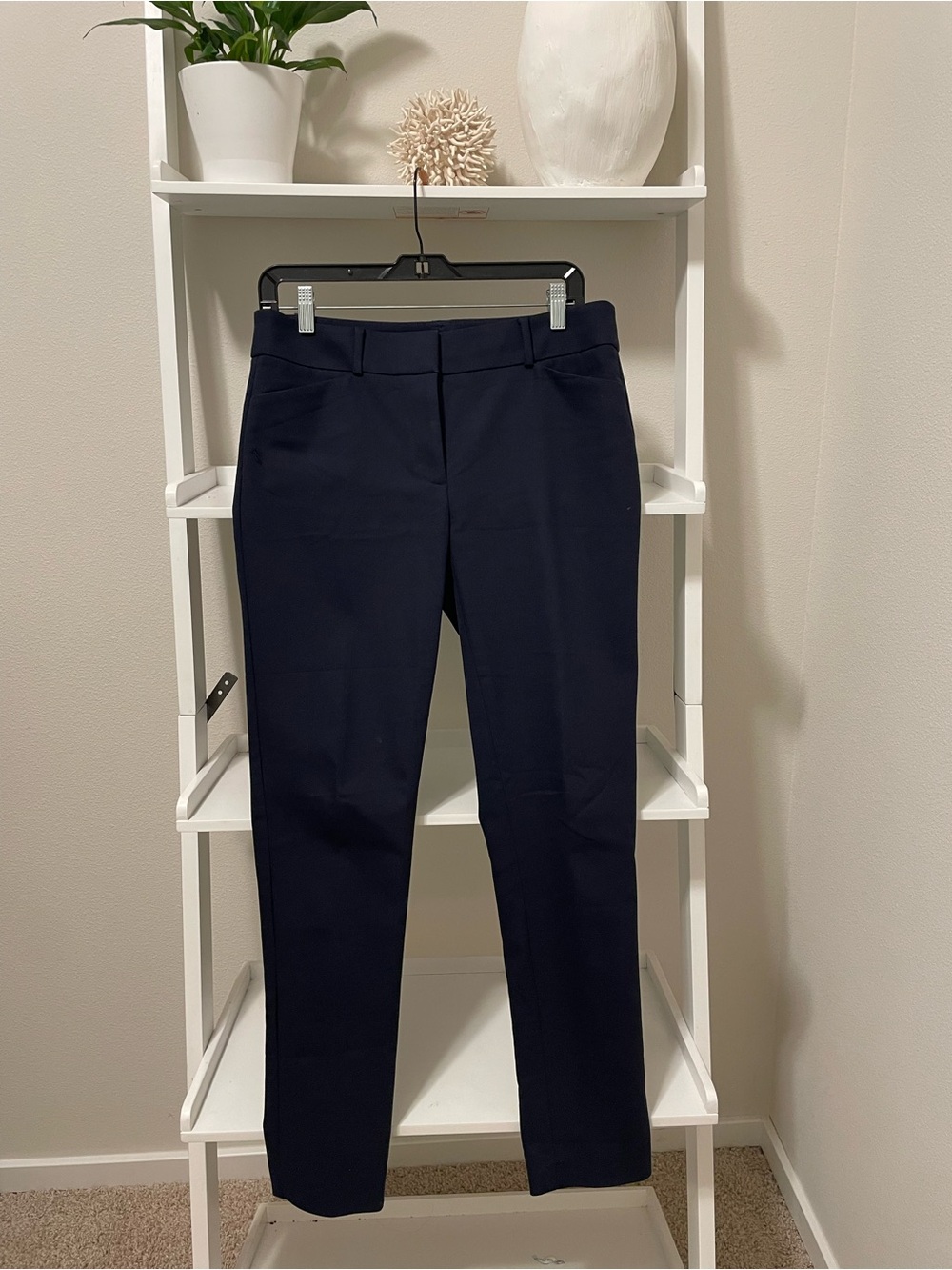 LOFT Navy Straight-Leg Dress Pants